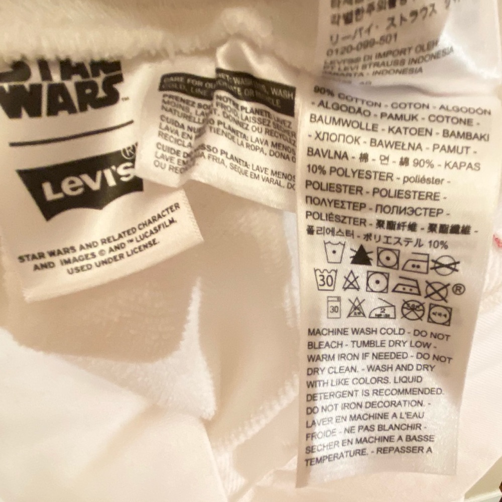STAR WARS LEVI’S R2-D2 C-3PO WHITE HOODIE SWEATER - Picture 11 of 12